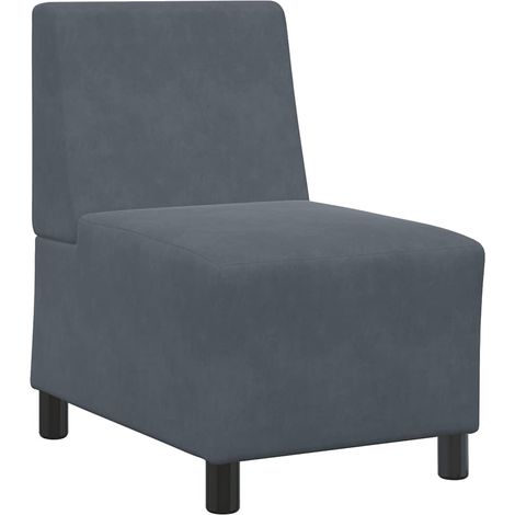 Sofá modular  sin brazos gris oscuro 55 cm terciopelo vidaXL (1/5)