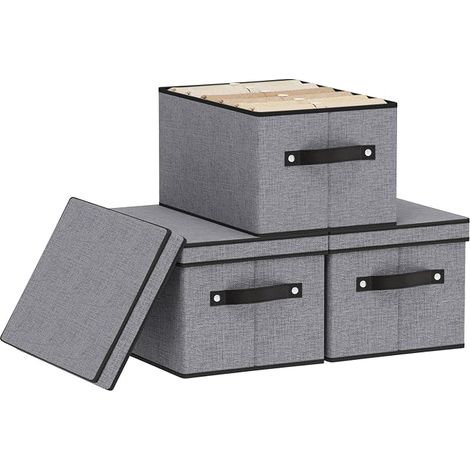 Clothes Storage Boxes Grey Baskets 33 x 23 x 18 cm (1/5)