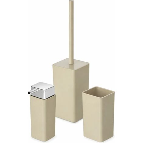 Set 3 accessori bagno serie Star, plastica beige FERIDRAS