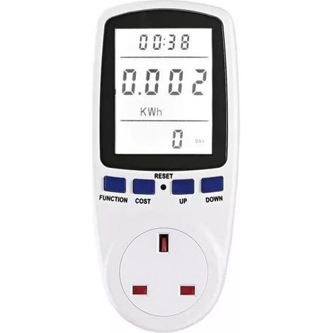 Power Meter Plug Energy Monitor Backlight LCD Display Electricity Usage Monitor Consumption Analyzer White backlight (1/5)