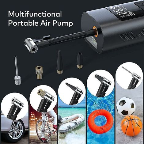 Pompa d'aria elettrica portatile 6000 mAh - Gonfiatore pneumatico wireless per auto e bici, stop automatico (1/3)