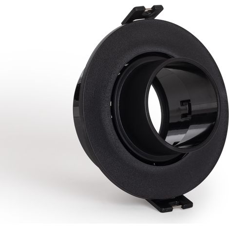 Aro Downlight Circular Basculante Bajo UGR para Bombilla LED GU10 / GU5.3 Corte Ø75 mm Suefix Negro (1/4)