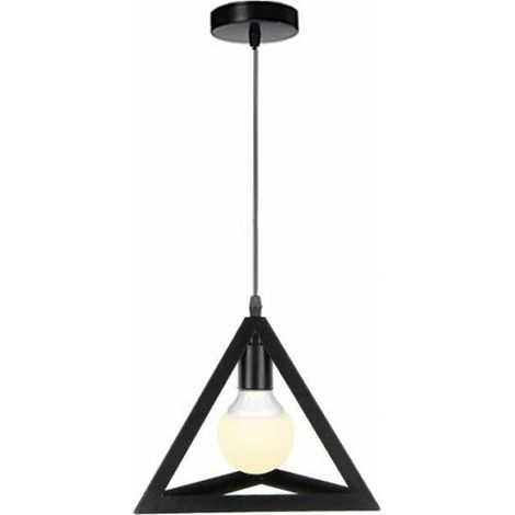 Green Mobility-Lustre industriel moderne, abatjour de lustre plafonnier cage métal E27 (noir) MSBD (1/5)
