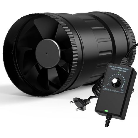 Extracteur d'Air 125mm Réglable, Ventilateur en Ligne pour Cave (1/5)