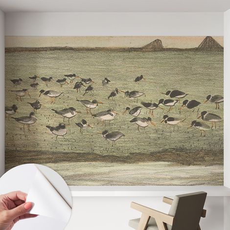 Tapete Selbstklebend - abwaschbar - Tapete mit Motiv - trendige Wanddeko - elegant Fototapete Vogelruhe 152x104 cm (1/5)