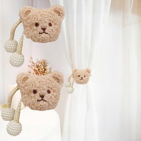 Ferma-tende per la cameretta dei bambini, set da 2, design con animali dei cartoni animati, graziose clip per tende, accessori decorativi per tende, camera da letto e cameretta dei bambini. (1/5)