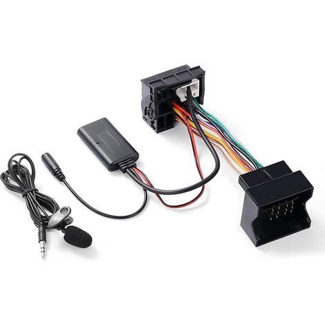 Adaptador de audio Bluetooth con micrófono y cable AUX para autorradio inalámbrico, compatible con Peugeot 207, 307, 407, 607, 807, 408, 508, Citroën C1, C2, C3, C5, C6, C8 y DS3. (1/5)