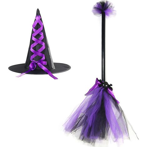 Balai de sorcière Halloween, balai décoratif pour enfant, accessoire de déguisement de costume. (1/5)