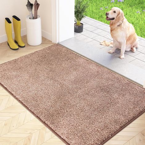 Staubfangende Fußmatte, maschinenwaschbare, rutschfeste Bodenmatte, Eingangsmatte mit weichen, saugfähigen Mikrofasern für Hunde, Eingangsbereich, Tür und Flur (1/5)