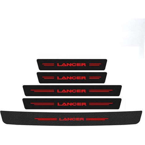 (5 pièces) Autocollants de seuil de porte pour Mitsubishi Lancer : protection anti-rayures,protection pour pédale d'entrée,accessoires,autocollants de protection pour pare-chocs arrière et coffre (1/3)
