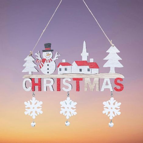 Décorations de Noël, pendentifs de Noël, décorations de Noël pour la maison et les restaurants, artisanat en bois pour Noël, décorations de porte, cadeaux de Noël, ornements de fêtes (1/5)