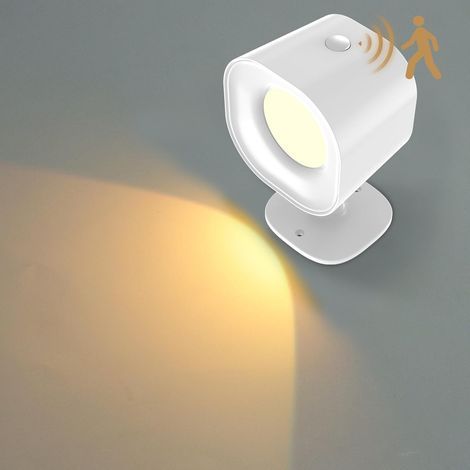 Capteur de mouvement LED lampes murales avec télécommande. sans fil LED mur monté Sconces avec RVB & éclairage blanc chaud. lampe murale intérieure rechargeable. blanc (1/5)