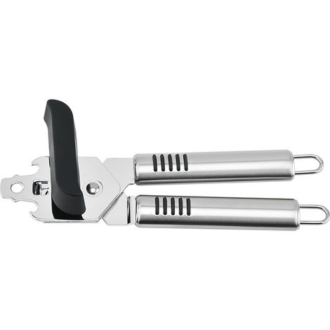 Ouvre-boîte argenté pour la cuisine, 20,5 × 7,8 cm, en acier inoxydable (1/4)