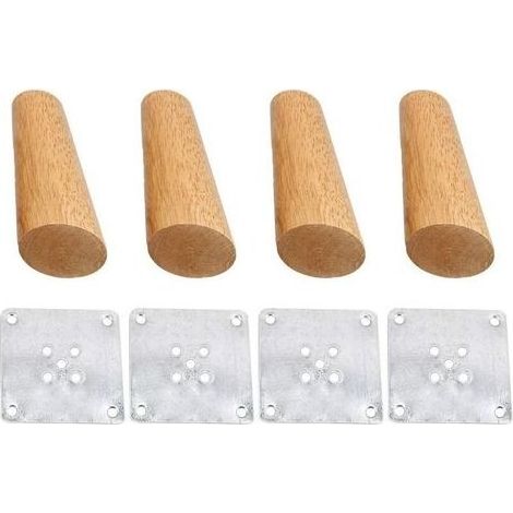 Pieds de canapé pieds de table en bois massif pieds d'armoire 4pcs55 415 points pieds ronds en bois eucalyptus bouche oblique (1/4)
