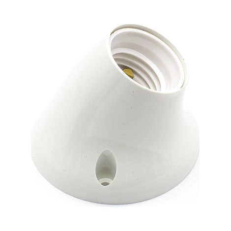 Portalampara E27 zocalo curvo 4A  Blanco (1/4)