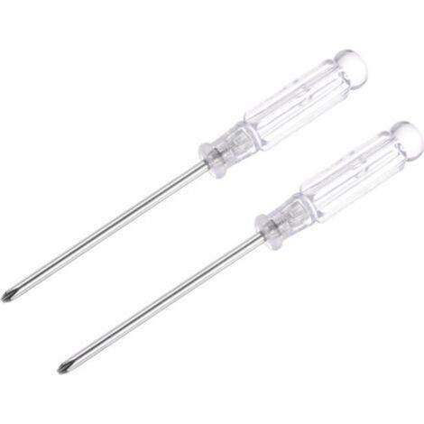 Mini-Kreuzschlitzschraubendreher, 3,0-mm-Kreuzschlitzbit, transparenter Griff, ideal für kleine Haushaltsgeräte, 2er-Pack H652-Crezuo (1/4)