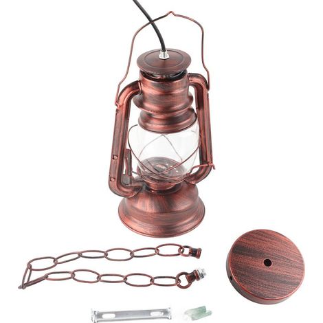 Lanterne d'extérieur Vintage à LED, lampe à poignée, décoration de fête à thème pour la maison (1/5)