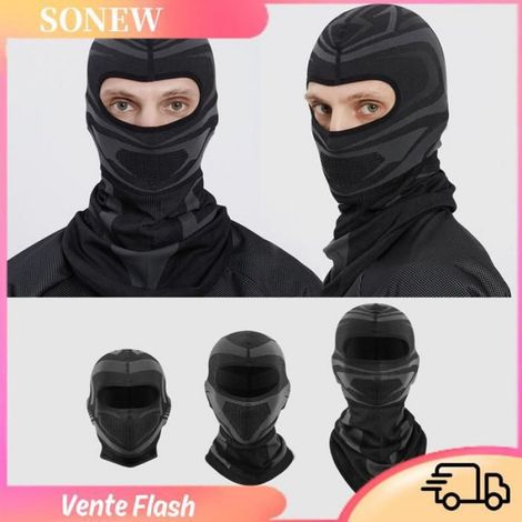 Sonew Écharpe Bonnet De Ski Coupe-vent Anti-poussière Thermique Cache-cou sport combinaison Guêtre Cache-cou noir taille unique (1/5)
