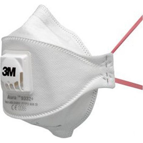 Aura máscara 3M 9332 plegable polvo FFP3 con válvula de 10 x