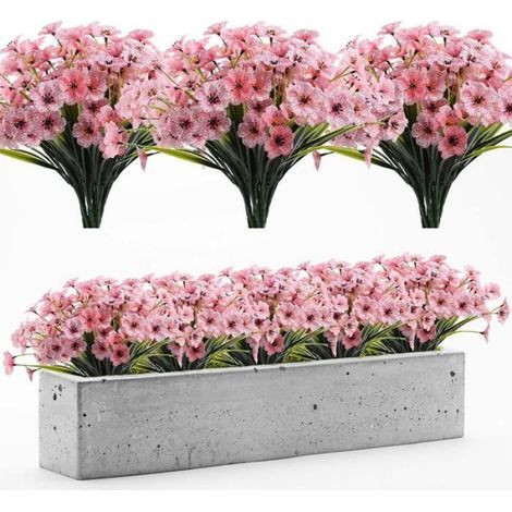 Künstlicher Blumenstrauß – UV-beständiger Kunststoff – Außendekoration für Garten, Veranda, Fenster – 5-teilig (1/5)