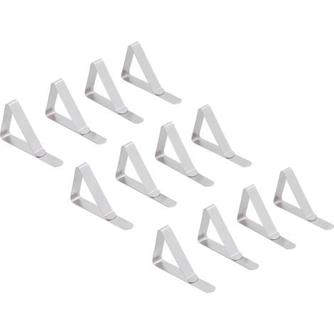 Set mit 12 dreieckigen Tischdeckenklammern aus Edelstahl für Gartentische, Essbereiche im Freien, Restaurants und Picknicks (1/5)