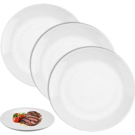 Lot de 6 Assiettes Plates 27cm Assiette Blanche Grand (1/5)