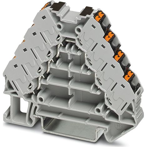 Bloc de jonction rail DIN Phoenix Contact PTRV 4-PV /BK, 0.14  2.5mm², Enfichable, Gris ( Prix pour Paquet de 10 )