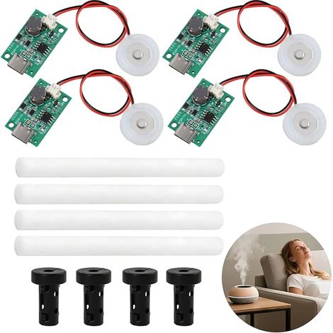 4 Pack Ultrasonic Humidifier Film Panel, Mist Maker with Timer and Accessories, Home and Use (1/4)