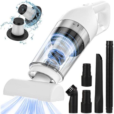 Powerful 9000Pa 120W Cordless Vacuum Cleaner, USB Rechargeable Mini Handheld Vacuum Cleaner for Home, Car, Office (White) MUMU (1/4)
