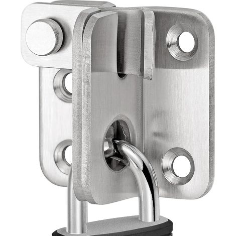 Acier Inoxydable Loquet Coulissante Serrure Volet Loquet Porte Verrou Portail pour abri de jardin, salle de bain, garage, fenêtre, ouverture à gauche Ouverture gauche Noir S (1/5)