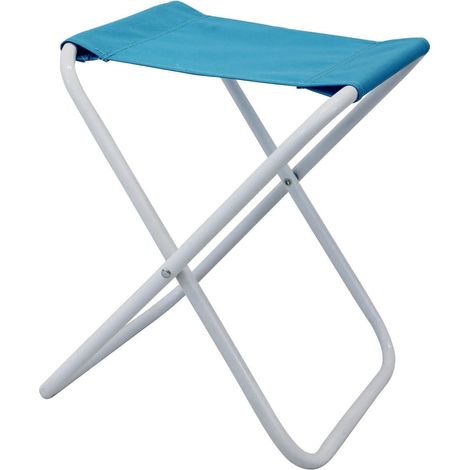 Taburete plegable de acero práctico tela azul mod.Steel