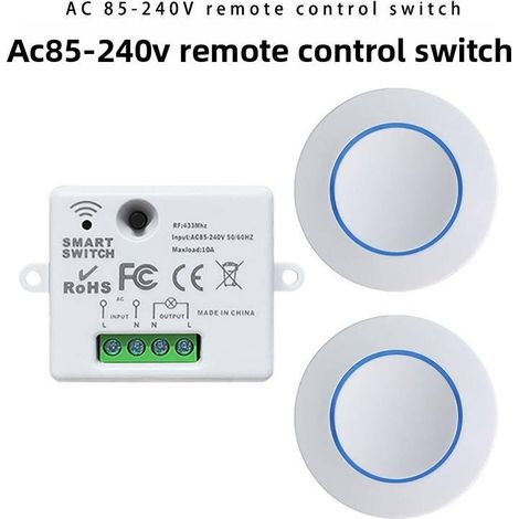 Mini récepteur de télécommande sans fil WiFi à relais RF 433MHz 85-240V 10A apprenable Compatible Alexa Google Home avec 2 télécommandes pour domotique (1/5)