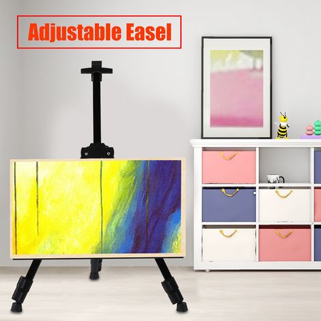 Chevalet de peinture portable en métal, trépied réglable pour artistes, support à dessin inclinable, 1 pièce, atelier et plein air. (1/5)