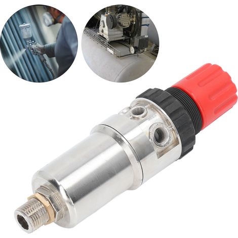 Filtre régulateur de pression à boîtier métallique 1/2" NPT, séparateur huile-eau sous pression d'air (1/5)