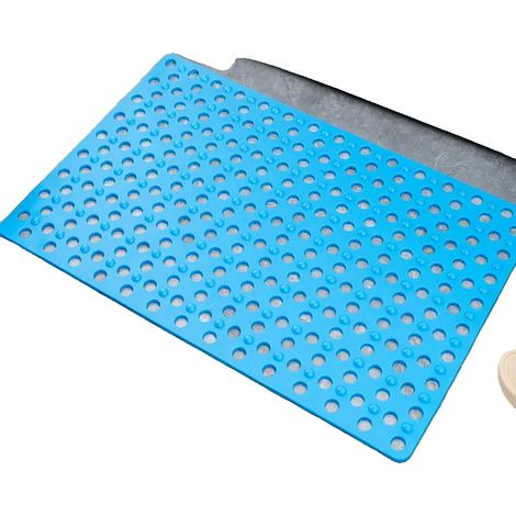 Tapis de bain, design antidérapant, drainage rapide, Bleu B, 35x68cm-a (1/2)