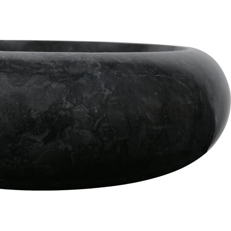 Vasque ronde à poser en marbre noir Ø40cm DN-P BLACK - 40x40x12 cm - Kayu Meuble (1/4)