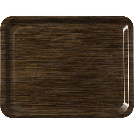 Plateau de service en mélamine Casino antidérapant wengé - 430 x 330 x 18 mm - ROLTEX