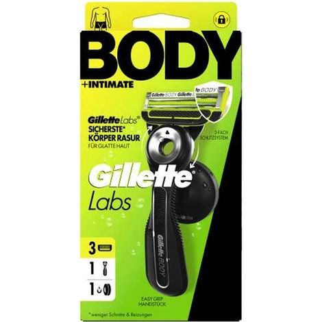Gillette Labs Body + Intimate Rasierapparat mit 3 Klingen + Handstück