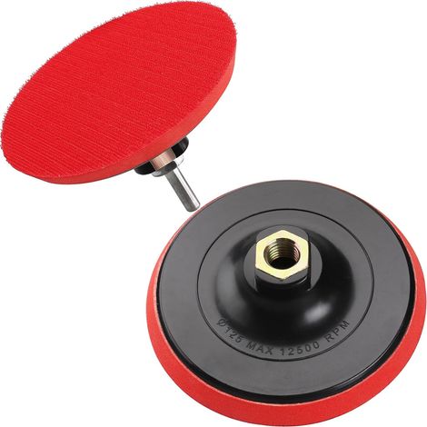 2 Pieces Sanding Plate 125 mm with M14 Thread – Red (1/5)