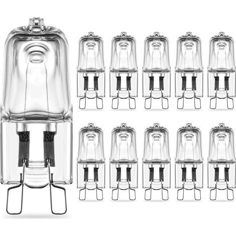 Paquet de 10 Ampoule Halogène G9 40W Blanc Chaud 2800K, G9 Ampoules Halogène Capsule Intensité Variable 230V, 750LM, Pas de scintillement, Angle de Faisceau 360 ​​