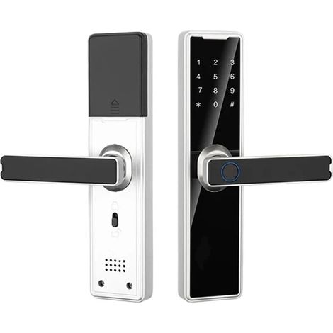 Conception de perceuse Gratuite, Serrure de Porte à Empreintes digitales, contrôle par Application Smart Life, capacité des utilisateurs de 150 pièces(5085,Silver Color) (1/5)