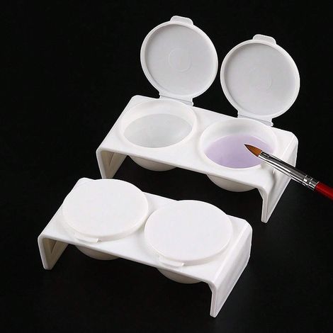 1 pièce : pot à pinceaux à double ouverture pour la peinture artistique, avec double couvercle – accessoires pour le nettoyage des pinceaux (1/5)