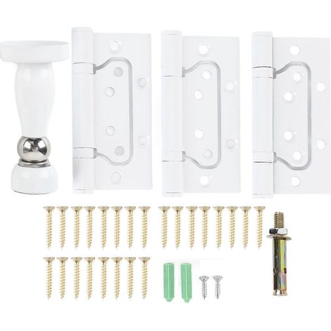 10 cm Türscharnier mit geräuschlosem Magnetstopper, robustes Metallscharnier für den Innenbereich, integrierter Türstopper, Beschläge für Haus und Schlafzimmer, langlebige Oberfläche, Paar Scharniere (1/5)
