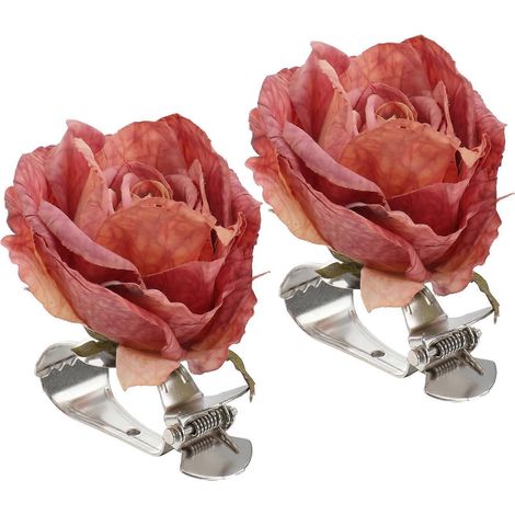 attaches pour rideaux à fleurs, clips pour rideaux à fleurs, embrasses pour rideaux à fleurs-10.00X9.50X3.00CM-Rosy