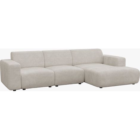 NAYVA Canapé d'angle en tissu beige - Angle droit (1/5)