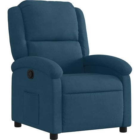 Maison Exclusive - Poltrona Reclinabile Blu in Velluto