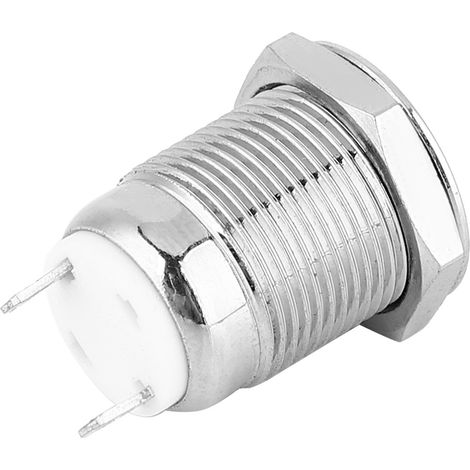 Stück Metall-Drucktaster, 1 Schließer, 2 Pins, wasserdicht, selbstrückstellend, für elektronische Geräte (Flachkopf) (1/5)