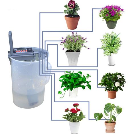 Sistema di irrigazione automatico da 10 vasi per annaffiare orti e piante da interno (1/5)