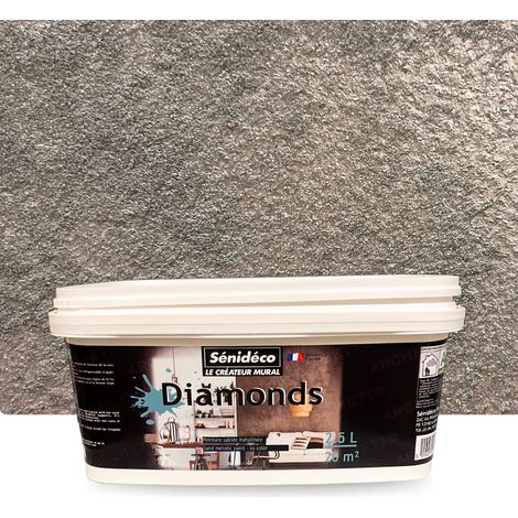 Peinture décorative sablée métallisée - DIAMONDS 2,5L pour 20m² coloris Brume (1/5)