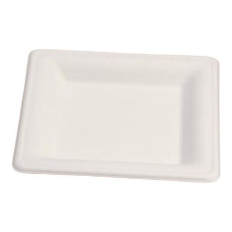 Assiette jetable Élégance 16x16 cm en cellulose - 50 pièces - Ecobioshopping (1/2)